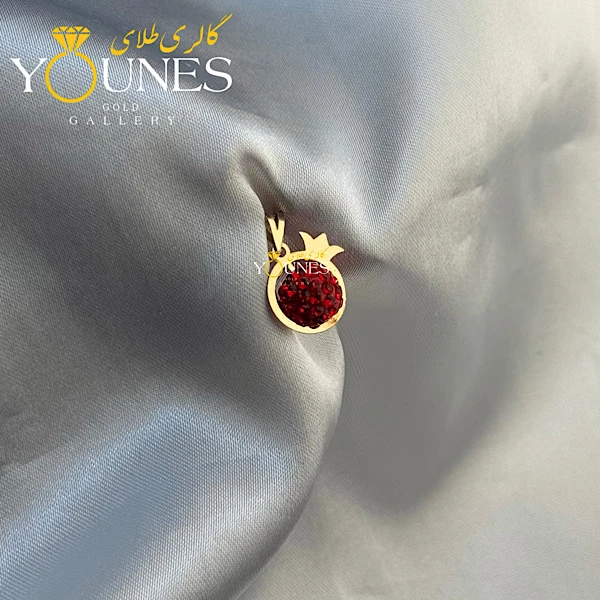 آویز طلا سواروسکی انار زرشکی